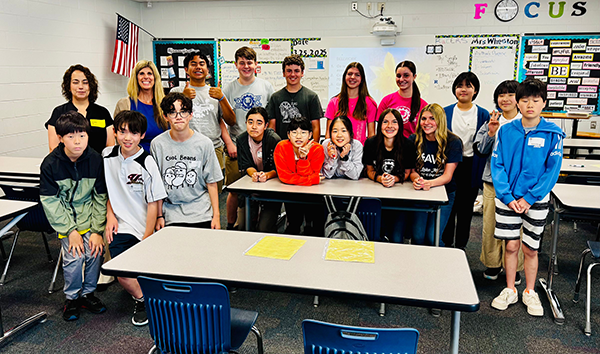 East Lake Middle School welcomed student visitors who attend an English conversation school in Japan.